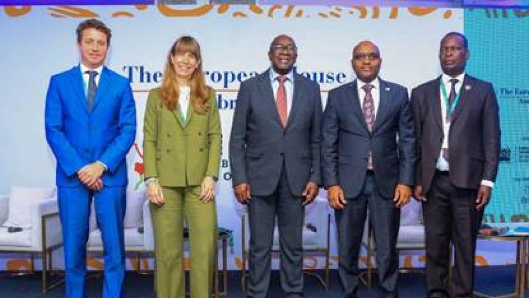 Director Special Projects, Med-Or Foundation, Umberto Tavolato, Managing Director Sub Saharan Africa, European Bank for Reconstruction and Development, Heike Harmgart, Chairman Teha Africa and Former Minister of Finance, South Africa, Nhlanhla Nene, KCB Group CEO, Paul Russo and Director, Greening Kenya Initiative Trust, Peter Odhengo at the 3rd Climate Change Global Business Summit on Africa