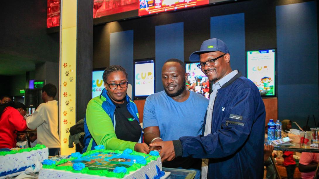 KCB Regional Business Manager, Moi Avenue Branch - Leah Choge, Joshua Ochieng (a parent