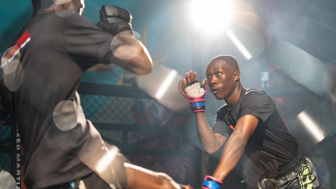 Jared Otieno of Nairobi Jiu Jitsu Academy during his fight