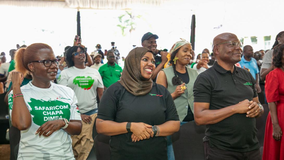 Zizwe Awour, Director of Brand and Marketing at Safaricom, Fawzia Ali Kimanthi, Chief Consumer Business Officer, Safaricom and Joseph Ogutu, Chairman, Safaricom Foundation during the launch of Capture the Good Challenge.