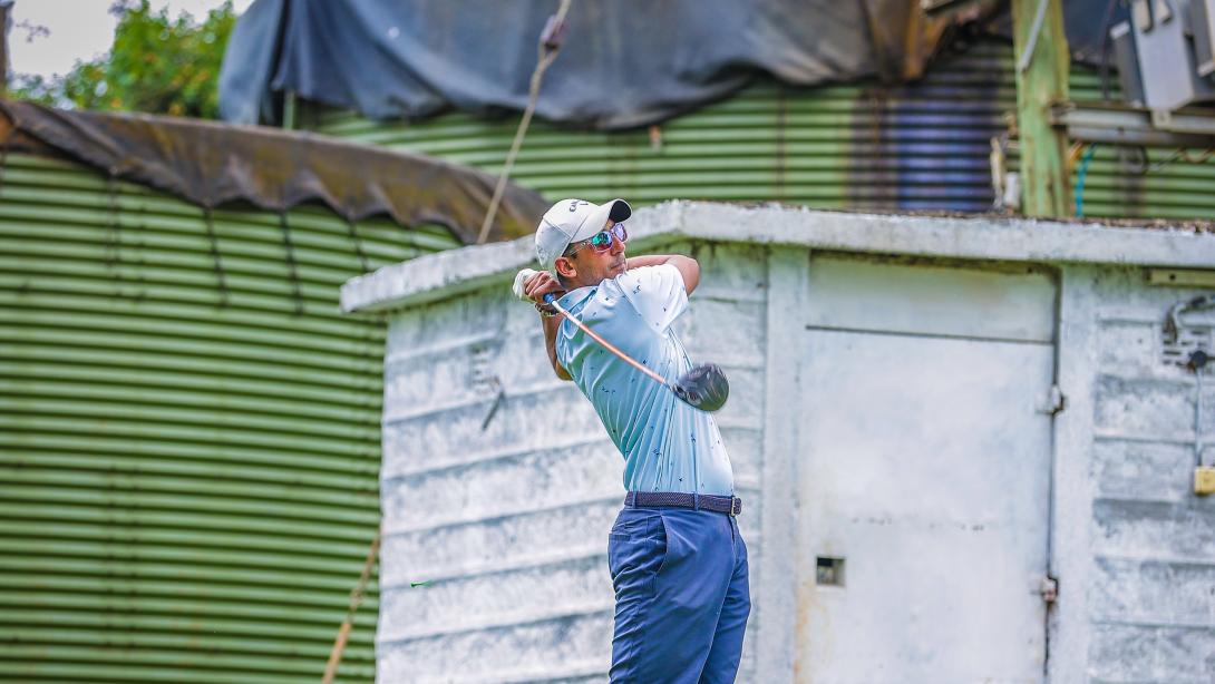 Mohit Mediratta, a Safaricom-sponsored player, tees off at Thika Sports Club as the second leg of the PGK Equator Tour begins, fresh from his hole-in-one win at Vet Lab Sports Club in the opening leg of the series.