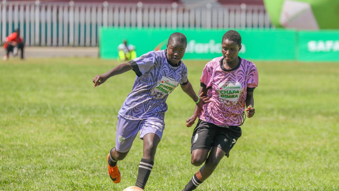 Plateau Queens Vs Masosa Queens during the semifinals of Safaricom Chapa Dimba Nyanza regional games at Jomo Kenyatta International Stadium, Mamboleo in Kisumu