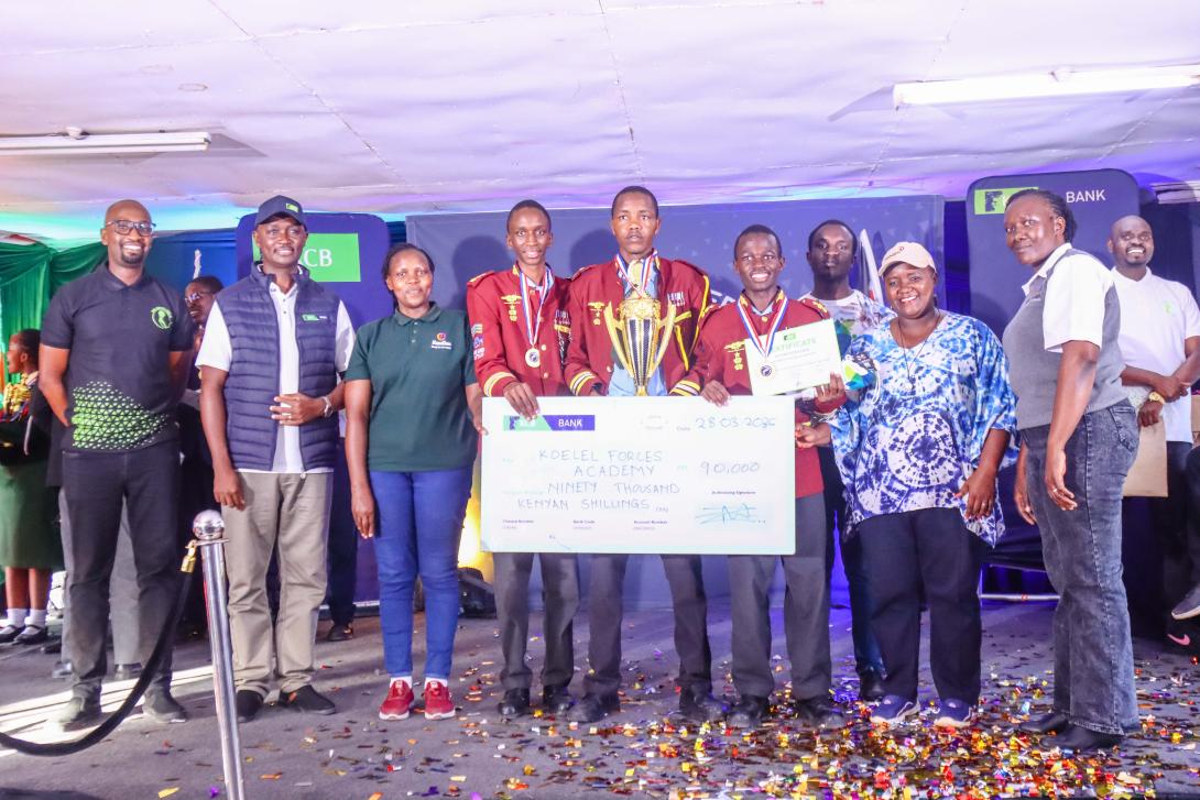 Students making their green pledge at the KCB Green Debate 2026 at the Naivasha Girls High School.