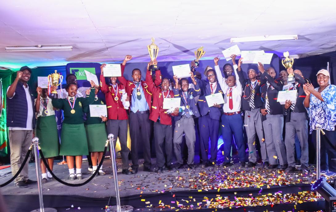 Winning schools at the KCB Green Debate 2026, alongside 
organisers
 and partners, Debate Circle and 
Kengen
 at the Naivasha Girls High School.