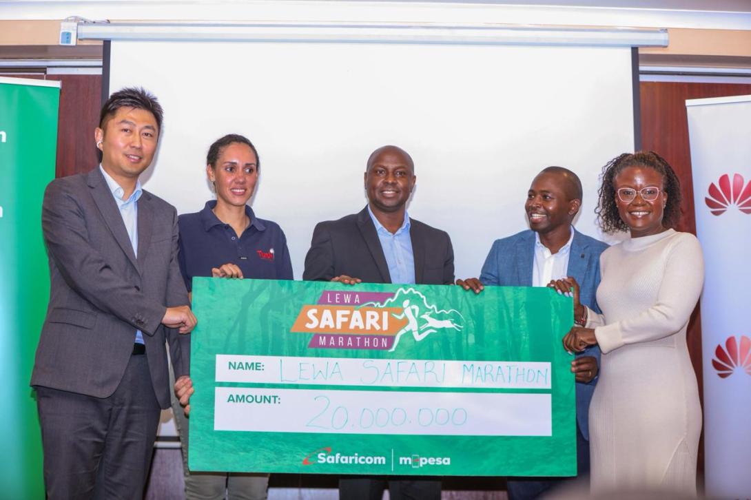 Jason Feng Shen, Huawei Kenya - Safaricom Key Account Director, Huawei Kenya, Chantal Migongo-Bake, Tusk’s Chief Conservation Officer, James Maitai – Group Chief Technology and Information Officer (CTIO