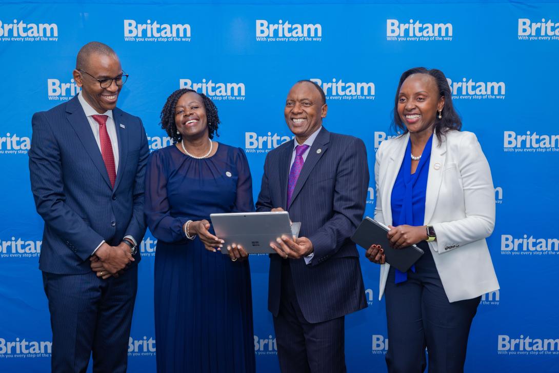 From left: Britam Group Finance Director - Charles Njuguna, Interim Chairperson – Celestine Munda, Group MD and CEO - Tom Gitogo, and Investor Relations Director – Catherine Karita, shortly after announcing an 8% increase in pre-tax profit to 
Shs
 7.9 billion for the year ended December 31, 2025. Insurance revenue grew by 11% to 
Shs
 41.7 billion, while Net investment income rose 4% to 
Shs
 31.9 billion, reflecting resilient business momentum and effective investment strategies.