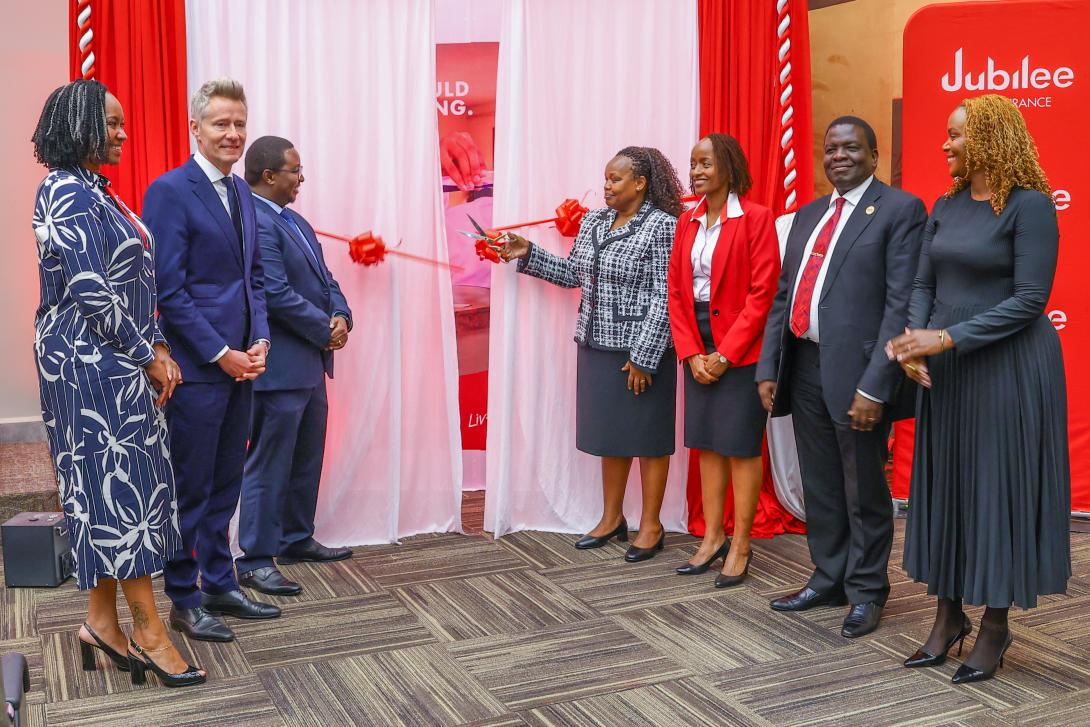 Ann Chelagat, Director, Market Conduct, IRA cuts a ribbon to officially launch Faida Elimu Insurance in an effort to address Education financing gap. The plan is deigned to ensure that a child’s academic journey remain uni