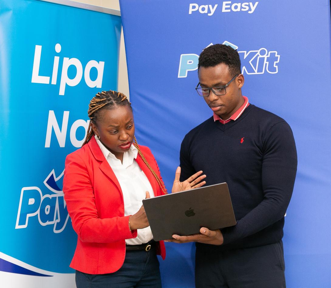PayKit Kenya Marketing Manager Fridah Mutua, CEO Ms. Beatrice Okeyo and Michael Ooga from the company’s tech team during the launch of PayKit in Kenya. The Payments Services Provider’s products support individuals and MSMEs in managing complex, high-volume transactions more efficiently by serving as a scalable payments infrastructure. PayKit aims to process 50–60 million transactions, onboard 15,000 merchants and achieve 500,000 mobile app downloads by year-end as it plans to expand across local and regiona