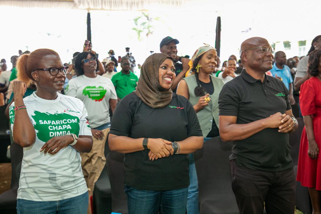 Zizwe Awour, Director of Brand and Marketing at Safaricom, Fawzia Ali Kimanthi, Chief Consumer Business Officer, Safaricom and Joseph Ogutu, Chairman, Safaricom Foundation during the launch of Capture the Good Challenge.