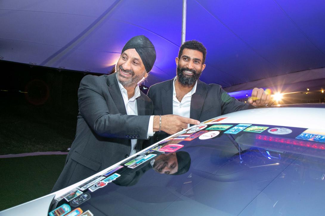 CFAO Mobility Kenya Managing Director, Arvinder Reel, Chairman together with General Manager, Mercedes Benz, Mr. Idrissa Diagne pose for a photo as they welcomed the Mercedes-Benz extraordinary transcontinental expedition global campaign dubbed ‘140 years. 140 Places’ which is a landmark initiative commemorating 140 years of automotive innovation. As part of the global celebration, three new Mercedes-Benz S-Class saloons embarked on a journey of more than 50,000 kilometres across six continents, showcasing 